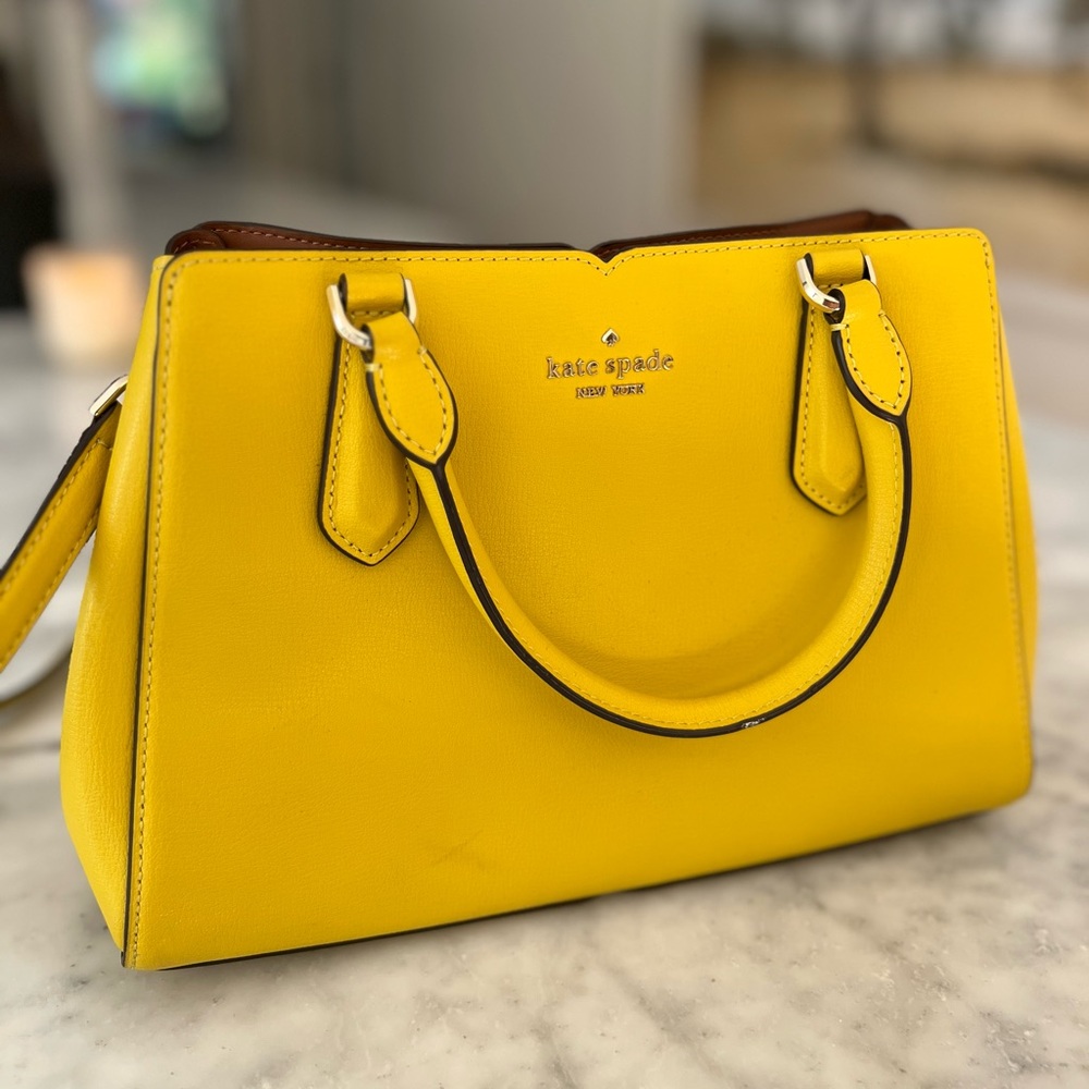 Yellow Kaye spade purse